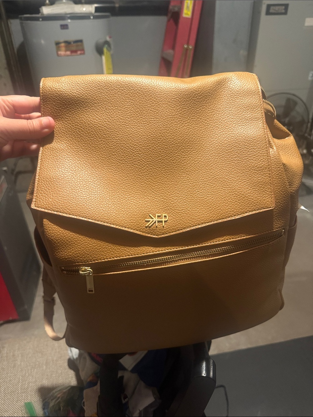 Freshly Picked Tan Baby Backpack with Gold Hardware